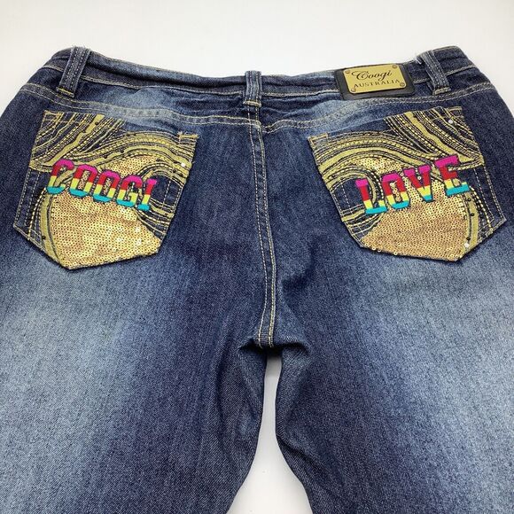 Coogi Australia‎ Womens Love Sequin Pocket Jeans Blue Size 13/14 - Picture 8 of 11